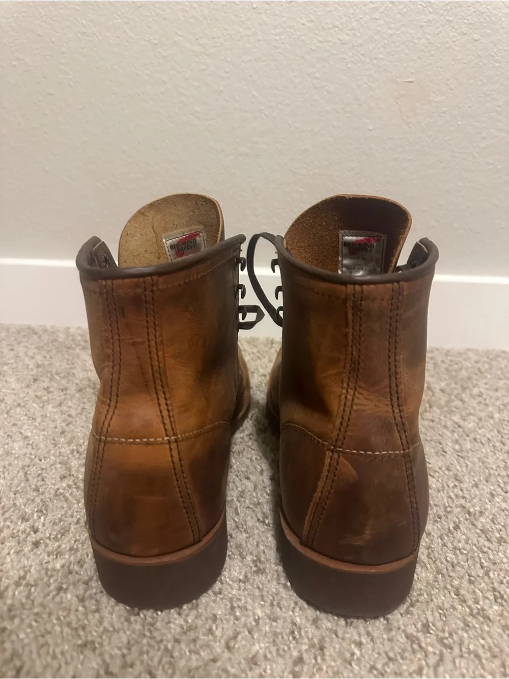 Red Wing Shoes Tan/Brown Leather Lace-Up Work Boots